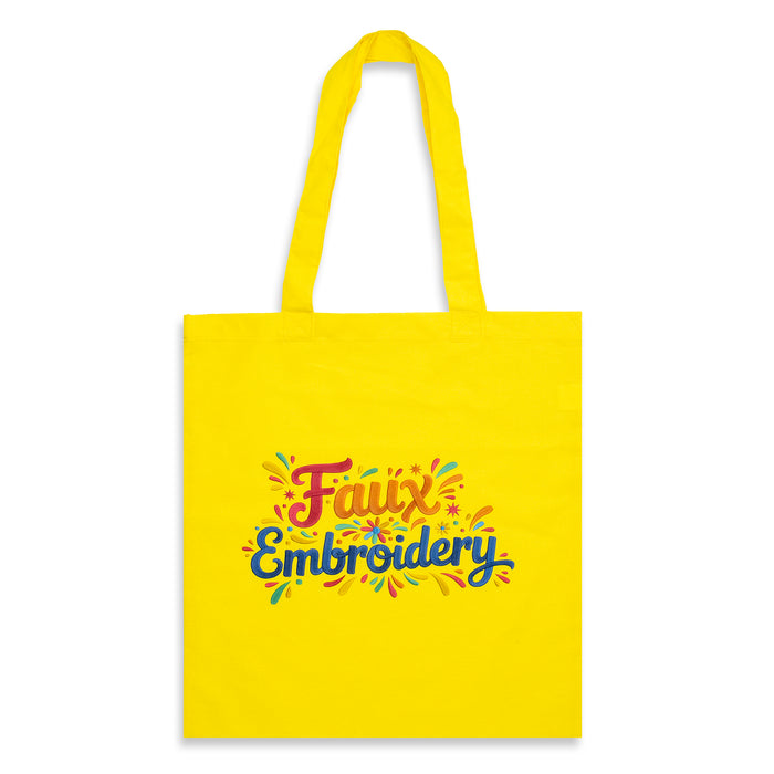 Sonnet Cotton Tote Bag - Colours - Faux Embroidery