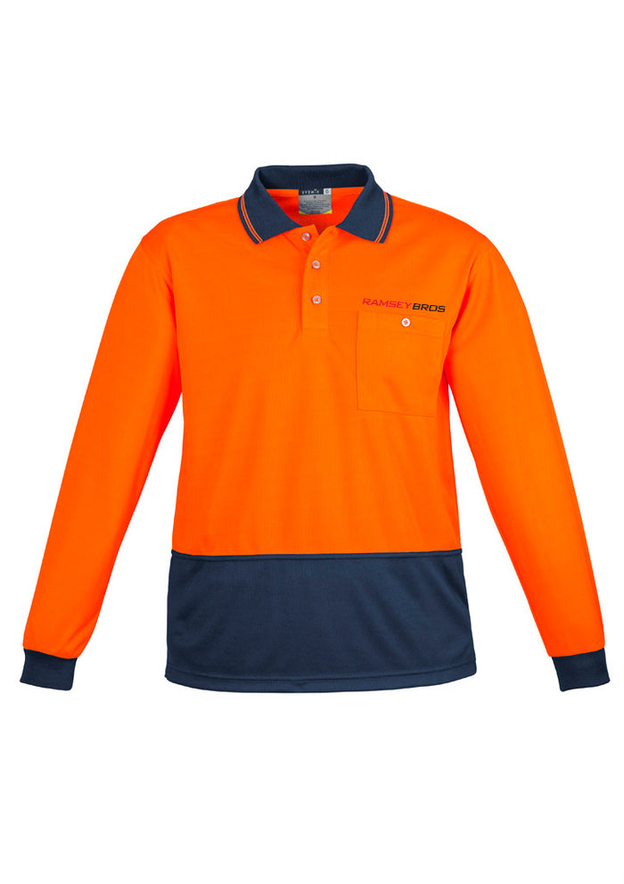 Unisex Hi Vis Basic Long Sleeve Polo