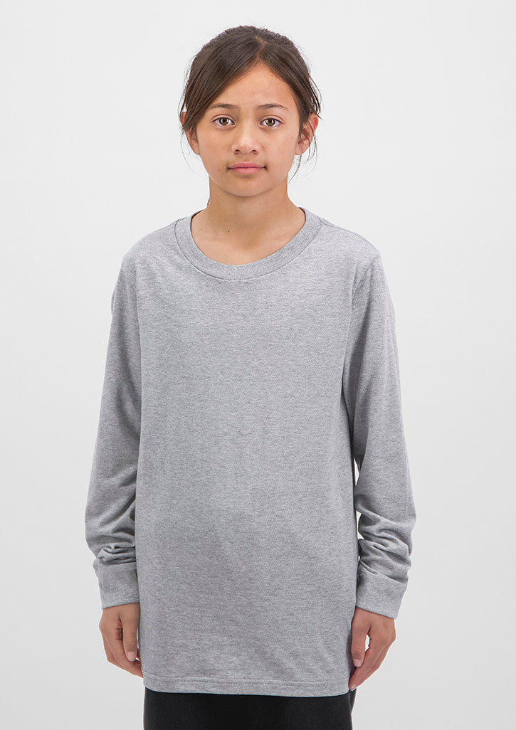 Kids Basis Long Sleeve Tee - Grey Marle