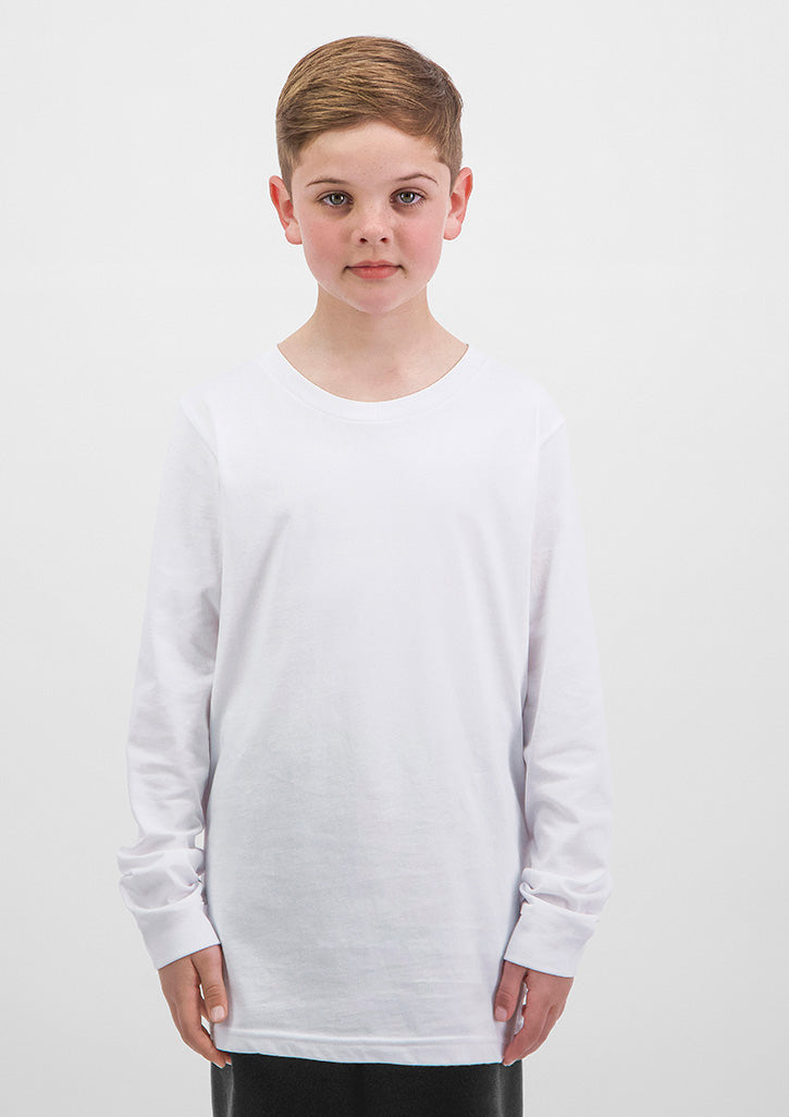 Kids Basis Long Sleeve Tee - White