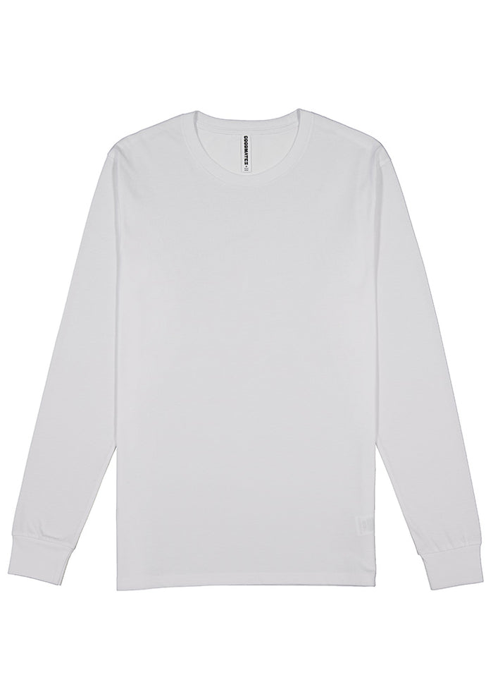 Mens Basis Long Sleeve Tee - White